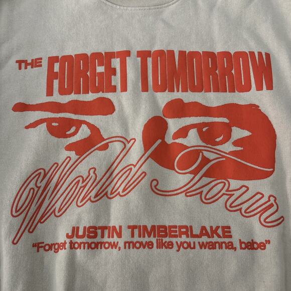 Justin Timberlake Sweatshirt Size S The Forget Tomorrow World Tour 2024 Unisex - Picture 3 of 8